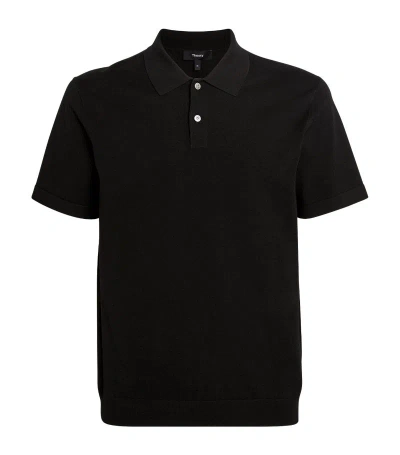 Theory Knitted Polo Shirt In Black