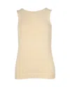 Theory Knitted Sleeveless Top In Beige Cotton In Beige