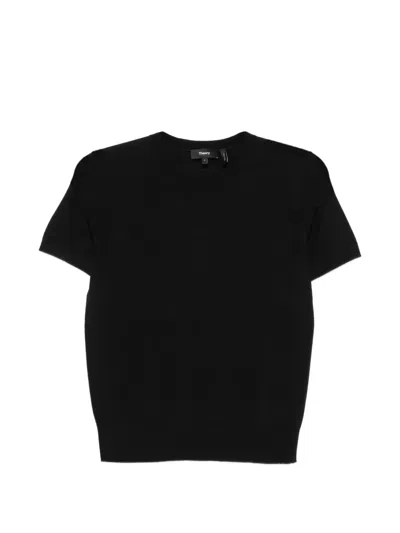 Theory Knitted T-shirt In Black