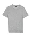 Theory Cashmere Sweater With Short Sleeves In Gray