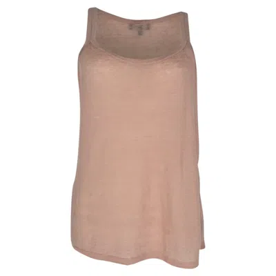 Pre-owned Theory Knitted Tank Top In Pink Linen In Beige