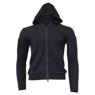 Theory Knitted Zipped Hoodie In Navy Blue Wool