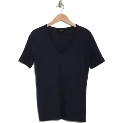Theory Kovin Nebulous Slubbed T-shirt In Navy