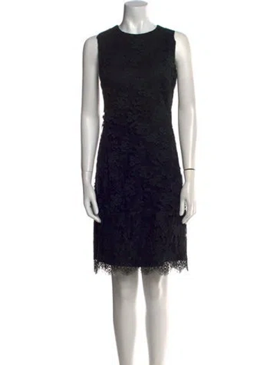 Pre-owned Theory Lace Knee-length Dress In Black