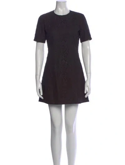 Pre-owned Theory Lace Pattern Mini Dress In Black