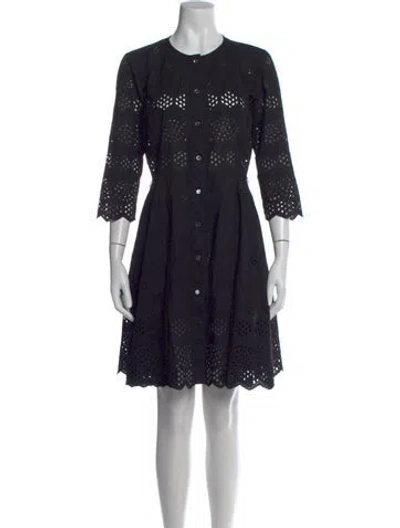 Pre-owned Theory Lace Pattern Mini Dress In Black