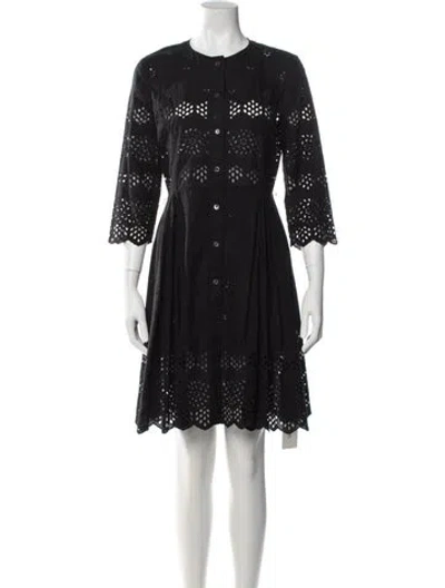 Pre-owned Theory Lace Pattern Mini Dress In Black