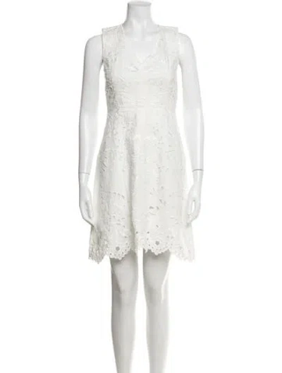 Pre-owned Theory Lace Pattern Mini Dress In White
