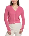 Theory Lace Trim Cardigan In Pink