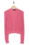 Theory Lace Trim Cardigan In Pink