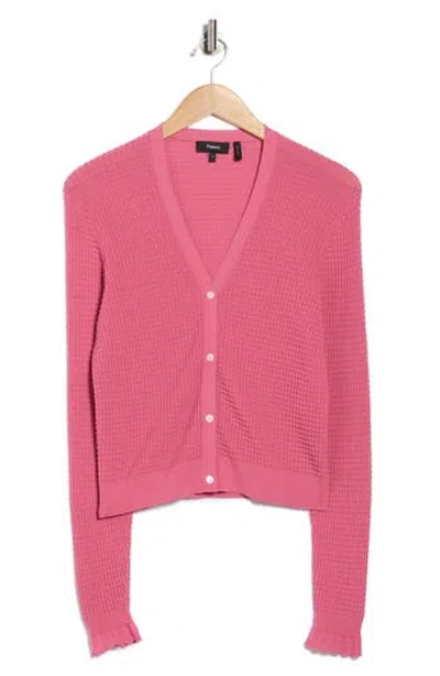 Theory Lace Trim Cardigan In Yellow