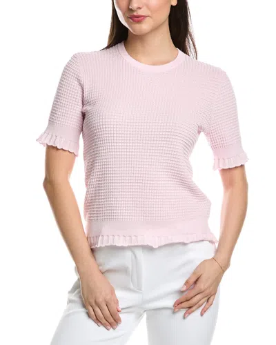 Theory Lace Trim Pullover In Pink