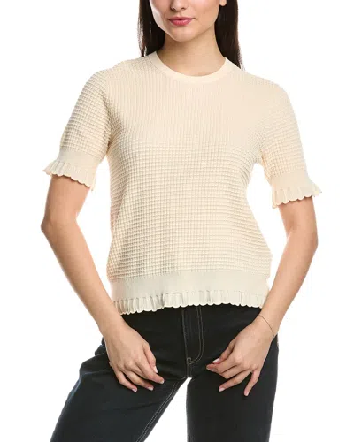 Theory Lace Trim Pullover In White