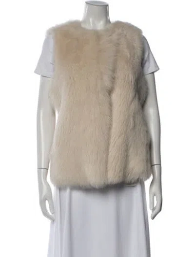 Pre-owned Theory Lamb Fur Vest In Neutrals