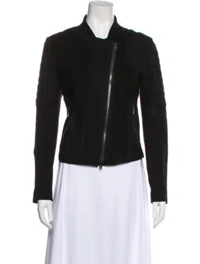 Pre-owned Theory Lamb Leather Biker Jacket In Black