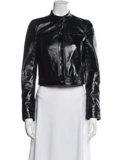Pre-owned Theory Lamb Leather Biker Jacket In Black