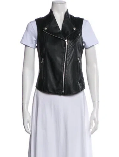 Pre-owned Theory Lamb Leather Biker Jacket In Black