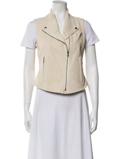Pre-owned Theory Lamb Leather Biker Jacket In Neutral