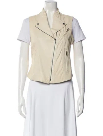 Pre-owned Theory Lamb Leather Biker Jacket In Neutral