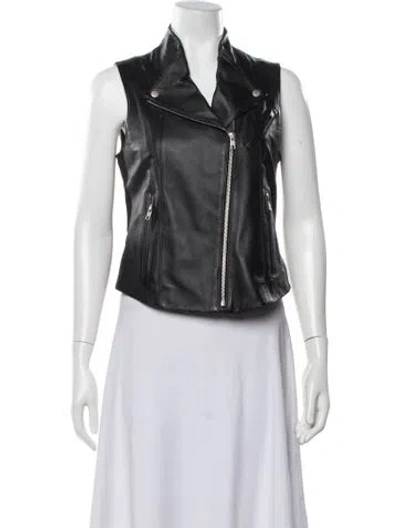 Pre-owned Theory Lamb Leather Biker Jacket In White