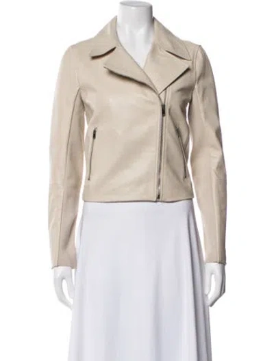 Pre-owned Theory Lamb Leather Blazer In Neutrals