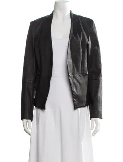 Pre-owned Theory Lamb Leather Evening Jacket In Gray