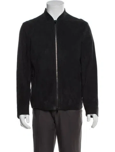 Pre-owned Theory Lamb Leather Jacket In Black