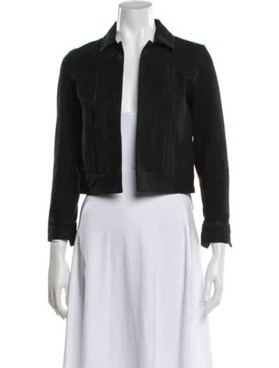 Pre-owned Theory Lamb Leather Jacket In Black