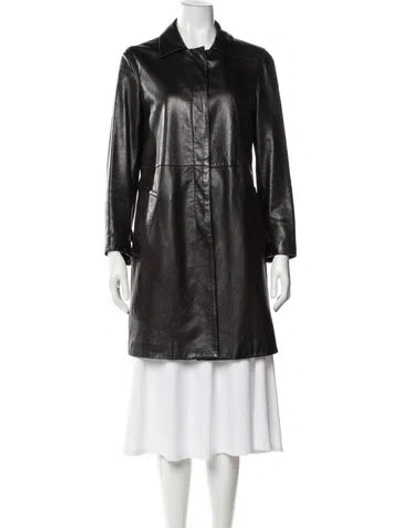 Pre-owned Theory Lamb Leather Jacket In Black