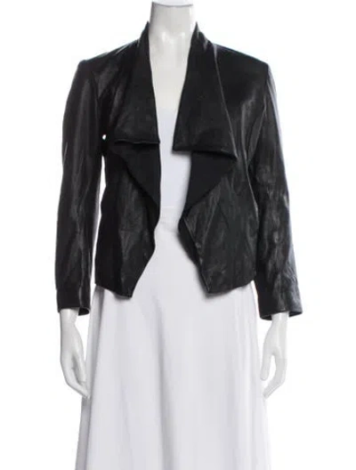 Pre-owned Theory Lamb Leather Jacket In Black