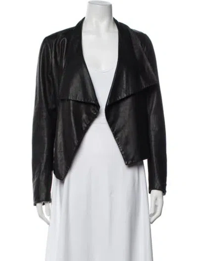Pre-owned Theory Lamb Leather Jacket In Black