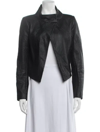 Pre-owned Theory Lamb Leather Jacket In Black
