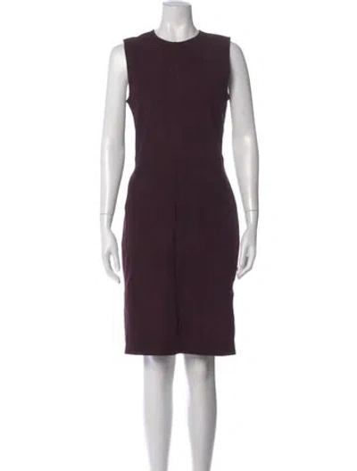Pre-owned Theory Lamb Leather Knee-length Dress In Purple