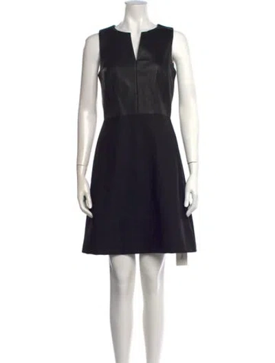 Pre-owned Theory Lamb Leather Knee-length Dress W/ Tags In Black