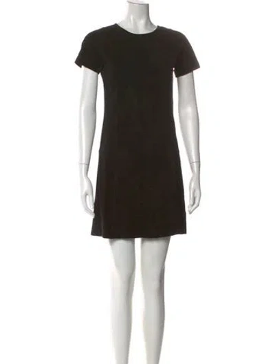 Pre-owned Theory Lamb Leather Mini Dress In Black