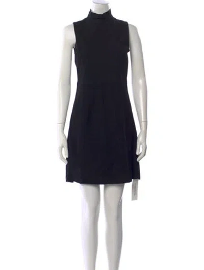 Pre-owned Theory Lamb Leather Mini Dress In Blue