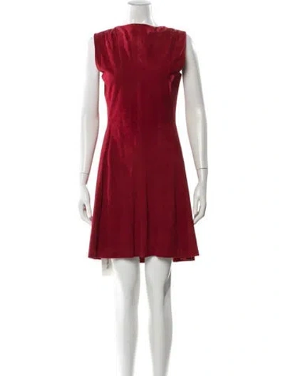 Pre-owned Theory Lamb Leather Mini Dress In Orange