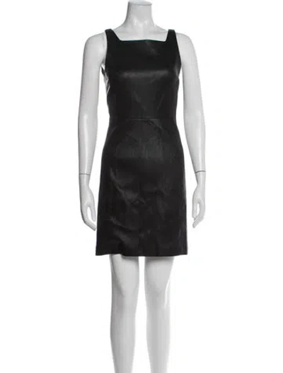 Pre-owned Theory Lamb Leather Mini Dress W/ Tags In Black