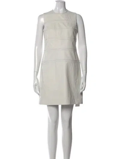 Pre-owned Theory Lamb Leather Mini Dress In White