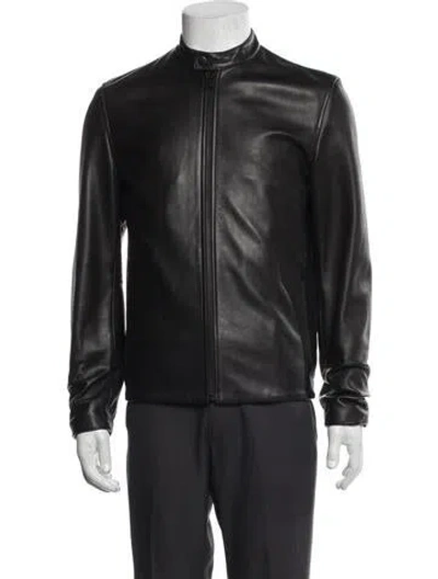 Pre-owned Theory Lamb Leather Moto Jacket In Multicolor