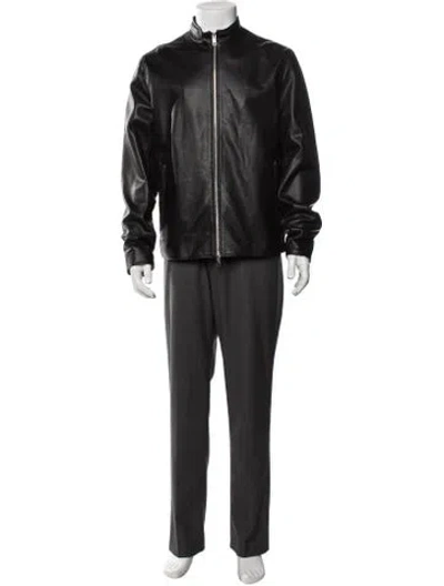 Pre-owned Theory Lamb Leather Moto Jacket W/ Tags In Black