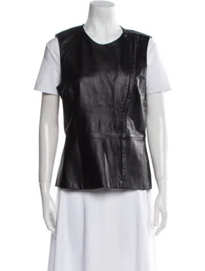 Pre-owned Theory Lamb Leather Vest In Black