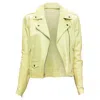 Theory Lambskin Leather Motorcycle Biker Jacket In Yellow