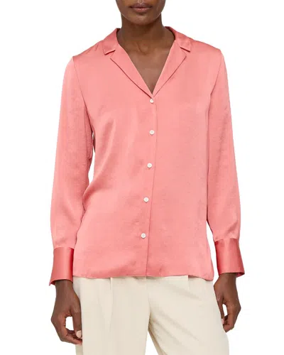 Theory Lapel Blouse In Pink