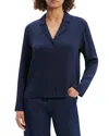 Theory Modern Silk Georgette Lapel-collar Blouse