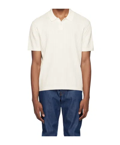 Theory Lapel Short-sleeved Polo Shirt In White