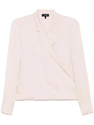 THEORY THEORY LAPEL WRAP SHIRT