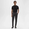 Theory Larin Drawstring Pant In Stretch Wool In Dark Charcoal