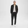Theory Larin Drawstring Pant In Stretch Wool In Deep Black