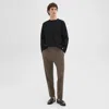 Theory Larin Drawstring Pant In Stretch Wool In Fossil Melange